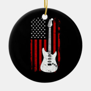 Gitarre Amerikanische US-Flagge Musik-Player E-Git Keramik Ornament