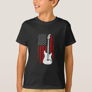 Gitarre Amerikanische US-Flagge Musik-Player E-Git T-Shirt