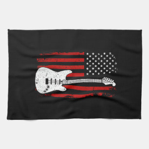 Gitarre Amerikanische US-Flagge Musik-Player Elekt Geschirrtuch