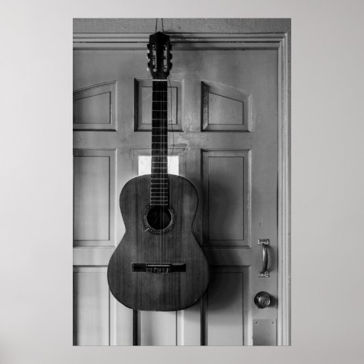 Gitarre an der Tür Poster (Vorne)