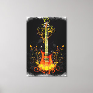 Gitarre Art 1A Wrapped Canvas Leinwanddruck