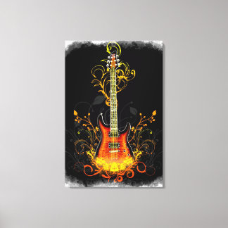 Gitarre Art 1A Wrapped Canvas Leinwanddruck