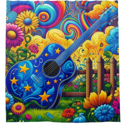 Gitarre Art Duschvorhang (Vorderseite)