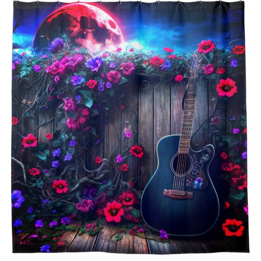 Gitarre Art Duschvorhang (Vorderseite)