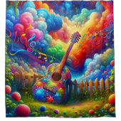 Gitarre Art Duschvorhang (Vorderseite)