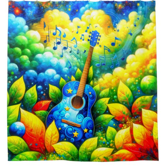 Gitarre Art Duschvorhang (Vorderseite)