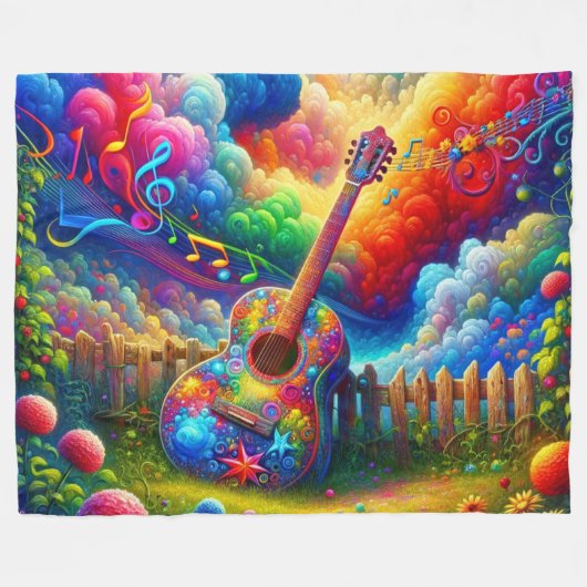 Gitarre Art Fleecedecke (Vorderseite (Horizontal))