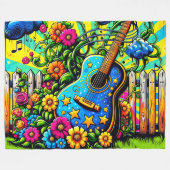 Gitarre Art Fleecedecke (Vorderseite (Horizontal))