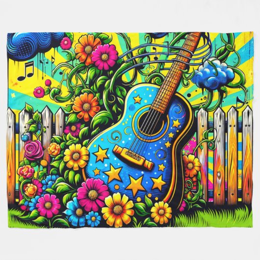 Gitarre Art Fleecedecke (Vorderseite (Horizontal))