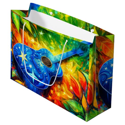 Gitarre Art Große Geschenktüte (Vorderseite Schrägansicht)