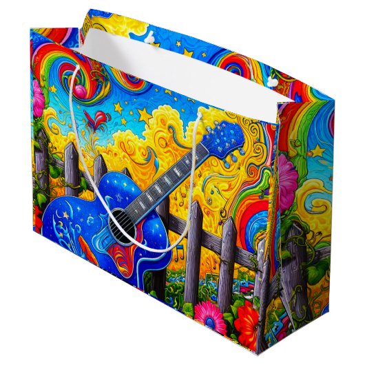 Gitarre Art Große Geschenktüte (Rückseite Schrägansicht)