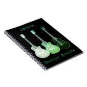 Gitarre Art hinzufügen Name Green Black Songwritin Notizblock (Rechte Seite)