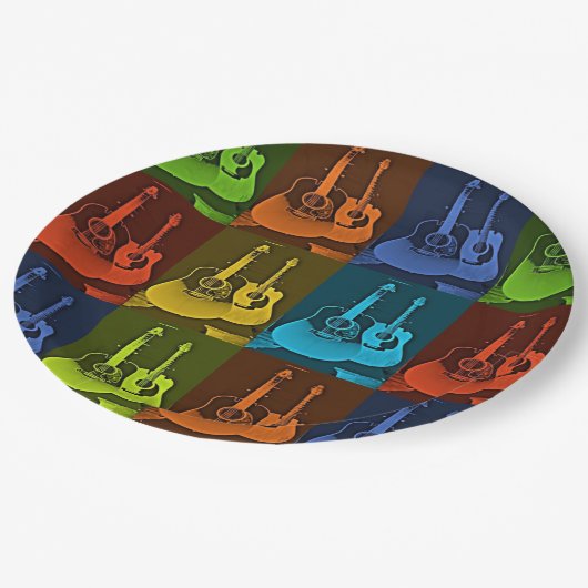 Gitarre Art Pappteller (Schrägansicht)