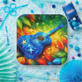 Gitarre Art Pappteller (Party)