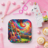 Gitarre Art Pappteller (Party)