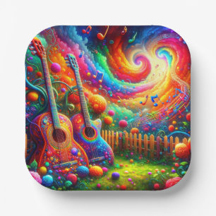 Gitarre Art Pappteller