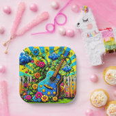 Gitarre Art Pappteller (Party)