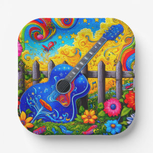 Gitarre Art Pappteller