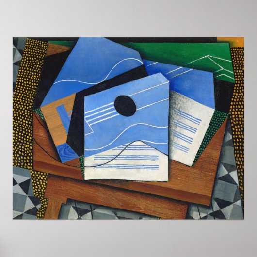 Gitarre auf einem Tisch Poster (Vorne)