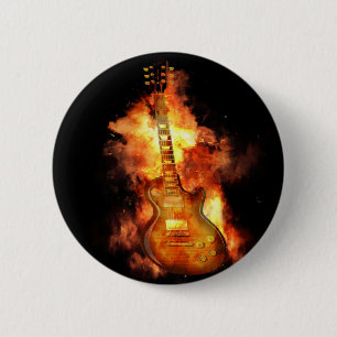 Gitarre auf Feuer Button