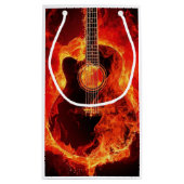 Gitarre auf Feuer Kleine Geschenktüte (Rückseite)