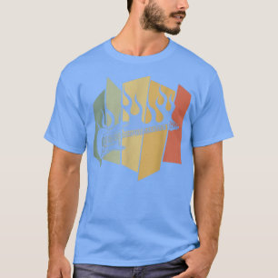 Gitarre auf Feuer Retro Gitarrist Musiker und Wähl T-Shirt
