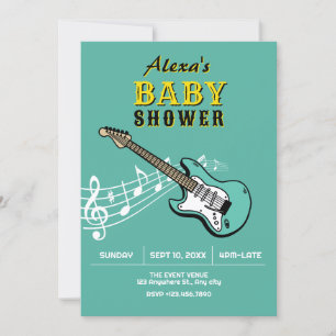 Gitarre Baby Shower Einladung