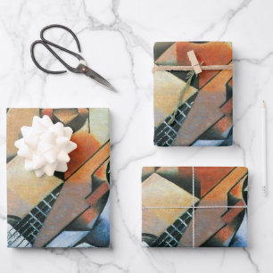 Gitarre (Banjo) und Brille, Juan Gris, Vintage Art Geschenkpapier Set