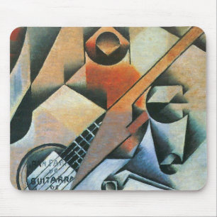Gitarre (Banjo) und Brille, Juan Gris, Vintage Art Mousepad