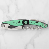 Gitarre Bass Jazz Rock Aqua 1 Monogram Korkenziehe Kellnermesser (Vorderseite)