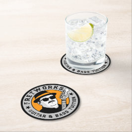 Gitarre & Bass Tuition - Fret Works Runder Pappuntersetzer