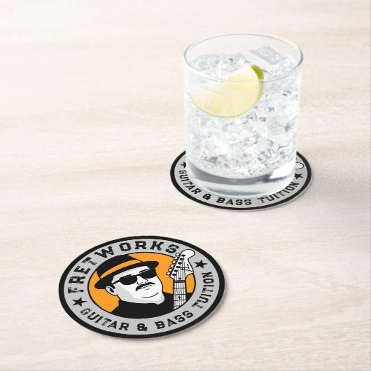 Gitarre & Bass Tuition - Fret Works Runder Pappuntersetzer (Vor Ort)