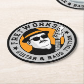 Gitarre & Bass Tuition - Fret Works Runder Pappuntersetzer (Angewinkelt)