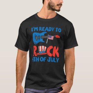 Gitarre Bereit Zum Rocken 4. Juli Kleinkind Vierte T-Shirt