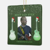Gitarre Bester Vater Weihnachten 2022 Keramikornament (Links)