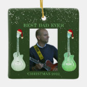 Gitarre Bester Vater Weihnachten 2022 Keramikornament (Vorderseite)