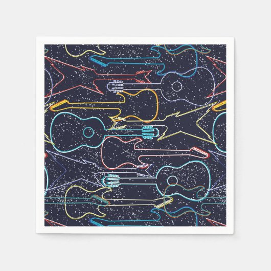 Gitarre Birthday Party Music Serviette (Vorderseite)
