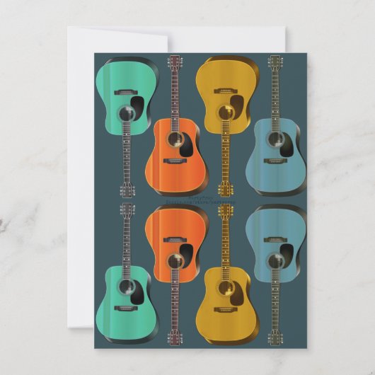 Gitarre Birthday Party Teen Boy Einladung (Rückseite)