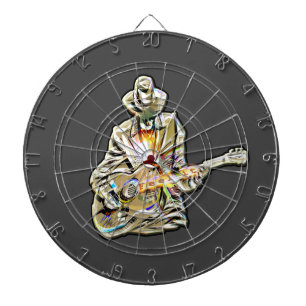 Gitarre Blues Mann - Feel it Dartscheibe