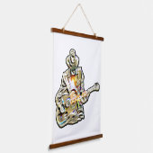 Gitarre Blues Mann - Feel it Wandteppich Mit Holzrahmen (Gewinkelt)