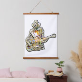 Gitarre Blues Mann - Feel it Wandteppich Mit Holzrahmen (Schlafzimmer)