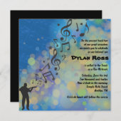 Gitarre Boy Bat Bar Mitzvah Einladung (Vorne/Hinten)