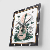 Gitarre Butterfys Vintage Kassetten Quadratische Wanduhr (Winkel)