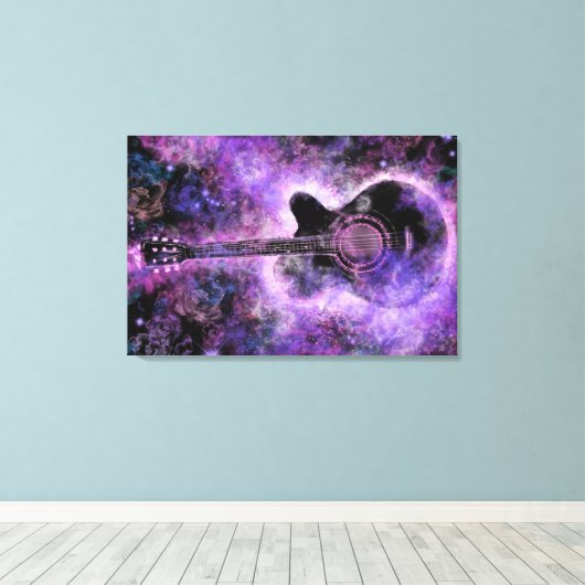 Gitarre Canvas Print Lila - Malerei Leinwanddruck (Insitu (Holzboden))