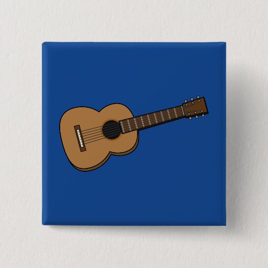 Gitarre-Cartoon Button (Vorderseite)