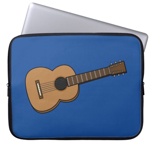 Gitarre-Cartoon Laptopschutzhülle (Vorderseite)