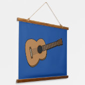 Gitarre-Cartoon Wandteppich Mit Holzrahmen (Gewinkelt)