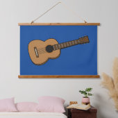 Gitarre-Cartoon Wandteppich Mit Holzrahmen (Schlafzimmer)
