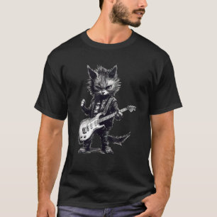 Gitarre Cat Rock Cat Playing Gitarre Rock Kitty T-Shirt