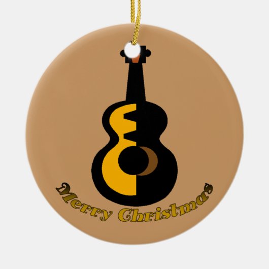 Gitarre ChristmasTree Verzierung Keramik Ornament (Vorne)